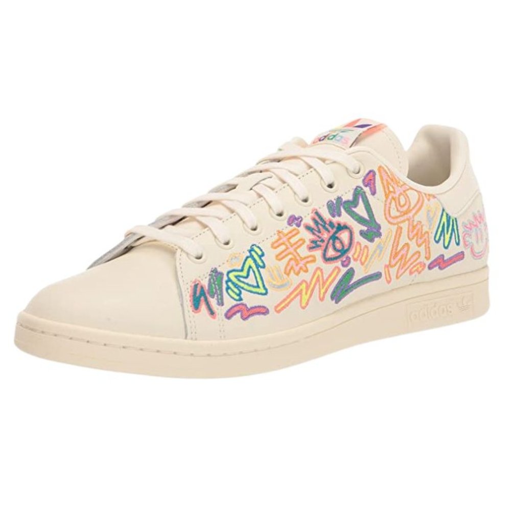 adidas Originals Stan Smith Pride Shoes Men's Cream White NEW #GX6394 - Picture 2 of 11